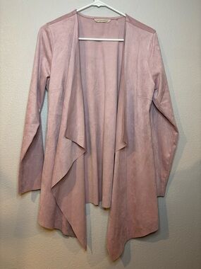Soft Surroundings Mauve Open Front Draped Cardigan